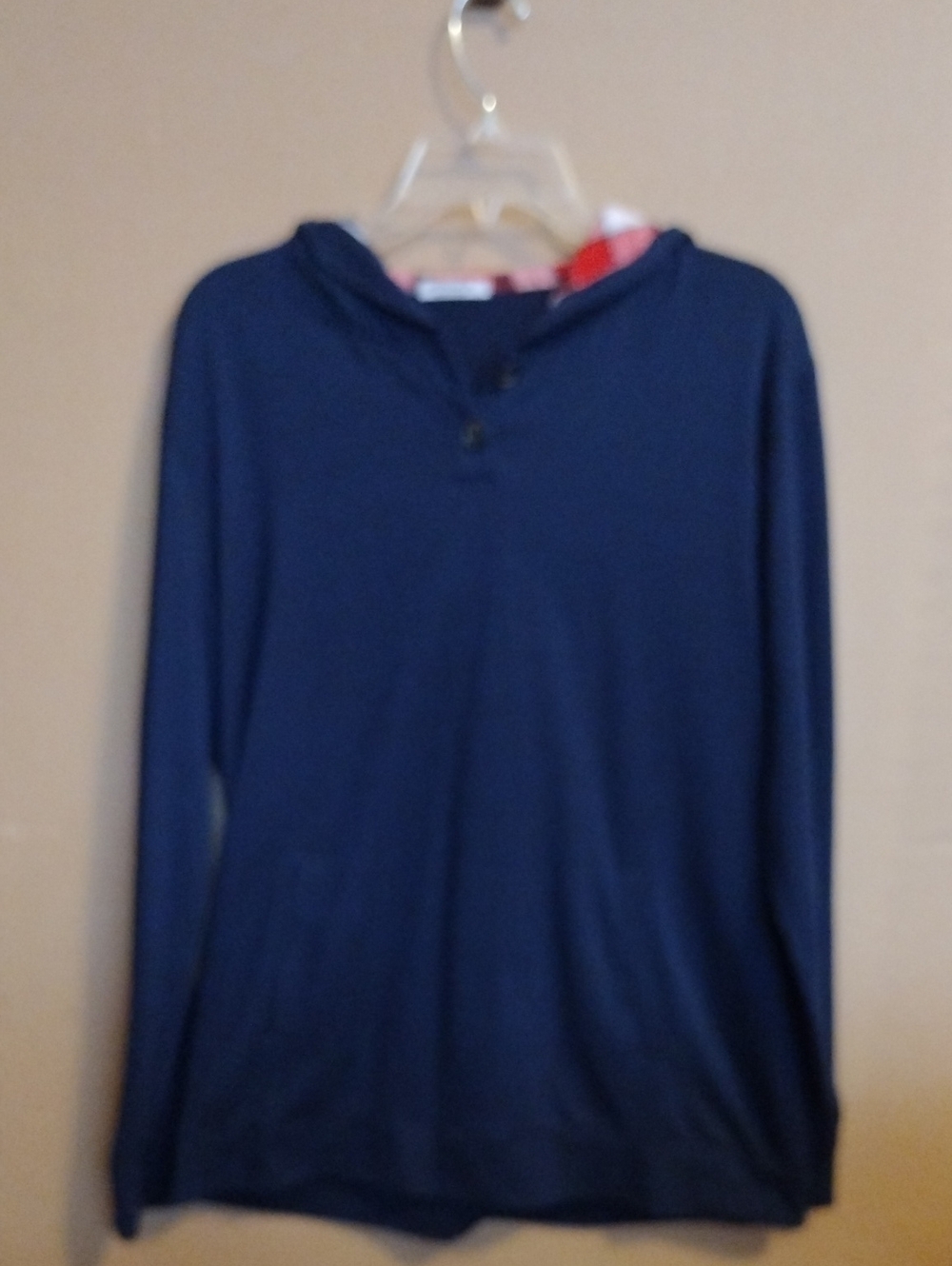 Women's Navy Hooded Long-Sleeve Sweater